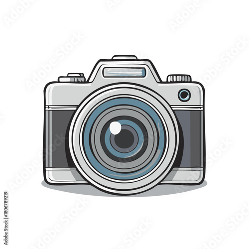 Classic Style Camera Illustration Lens Focus Detail