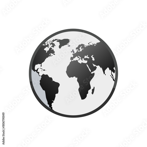 Illustration of Globe Icon Earth World Map Global