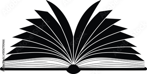 Open book vector illustration for education reading and learning design eps silhouette