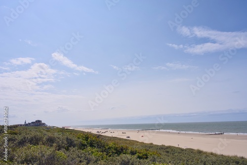 View from the dunes onto the beach at Domburg, Netherlands
