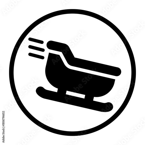 sleigh glyph icon