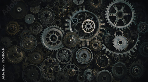 Wallpaper Mural Steampunk Metallic Gears Pile Torontodigital.ca