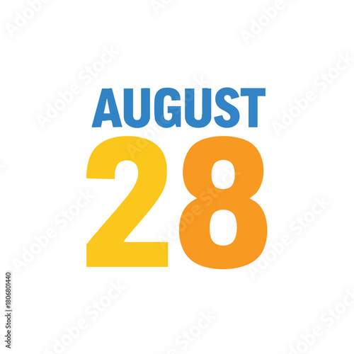 August 28th date representation for scheduling purposes and planning timeline related notifications using calendar visualization 78