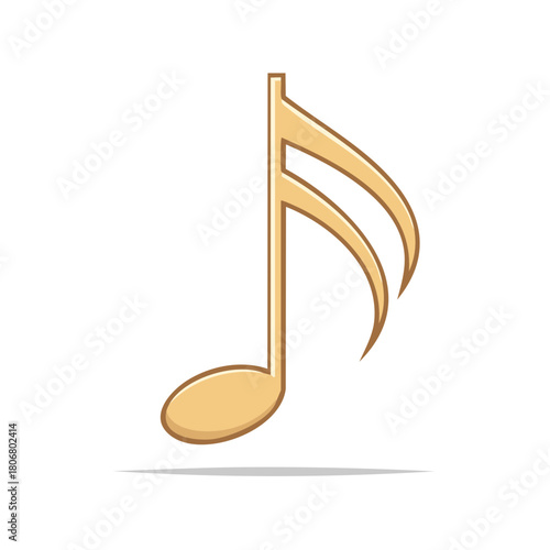 Golden musical eighth note symbol representing melody and rhythm