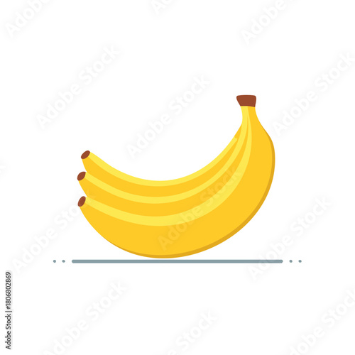 Isolated Banana Bunch Illustration Fresh Yellow Fruit Healthy Diet Vitamin Source