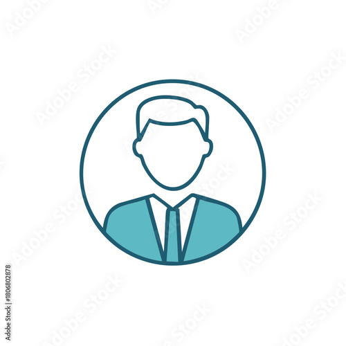 Wallpaper Mural Outline man icon in circle. Business profile vector avatar. Formal wear, vector illustration. Torontodigital.ca
