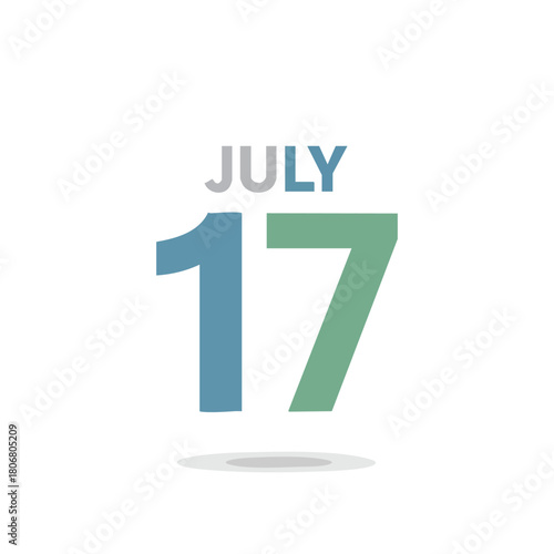 Seventeenth of July graphic representation with simple design elements and neutral color palette in an abstract style