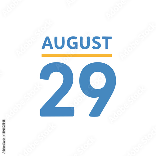 August twenty-ninth date illustration presenting a simple calendar day concept with minimalist aesthetic and clean graphic design
