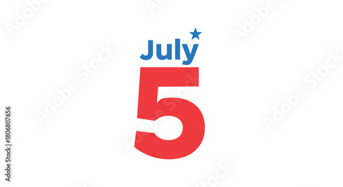 Symbolic July Fifth Illustration Representing Post-Independence Day Celebrations Holiday Vector Graphic With Star Accent in Isolated View