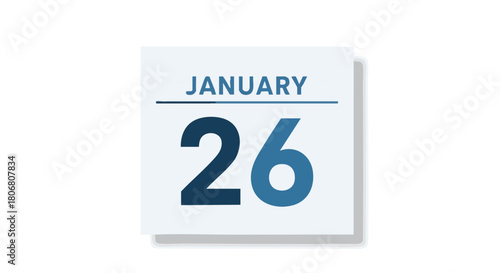 January 26th date block signifies specific day for planning and appointments