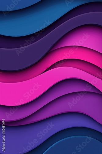 Vibrant abstract design featuring smooth, flowing wave patterns in shades of pink, purple, and blue. This dynamic artwork adds a modern touch, ideal for creative projects.