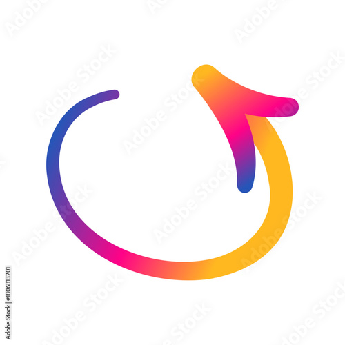 Modern Gradient Circular Arrow Icon for Refresh and Repeat Actions