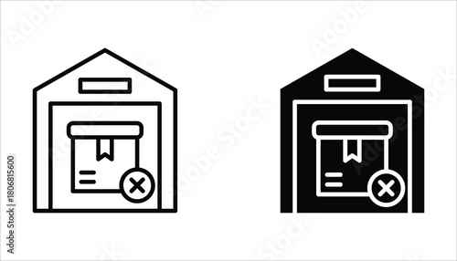 Out Of Stock icon set, of vector icons isolated on a white background.