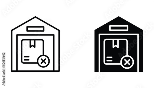 Out Of Stock icon set, of vector icons isolated on a white background.