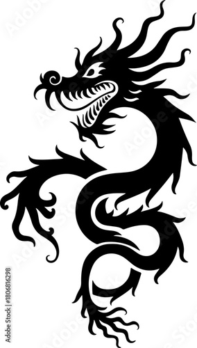 Wallpaper Mural Tribal Dragon Silhouette Tattoo Design” Torontodigital.ca