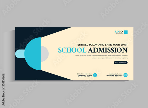 School Admission Enrollment Facebook Cover Template