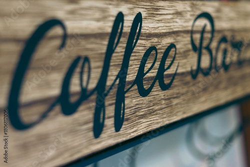 Coffee Bar inscription on wood