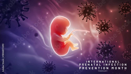 International Prenatal Infection Prevention Month. Protecting Mothers & Babies. Prenatal Infection concept animation video.
