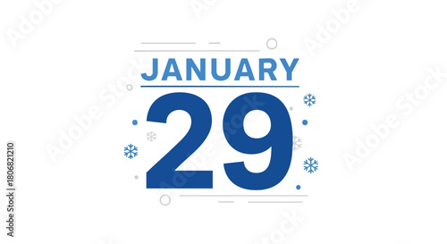 January Twenty-Ninth Minimalist Graphic for Calendar Reminders and Holiday Observances