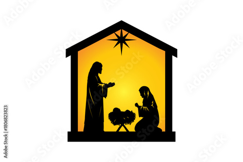 Nativity scene silhouettes