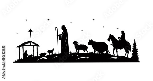 Bethlehem Nativity Scene Silhouette