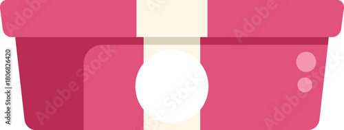 Pink food container with blank label, ready for your branding and design