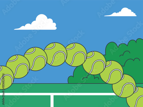 Tennis or padel background, ball and tennis court