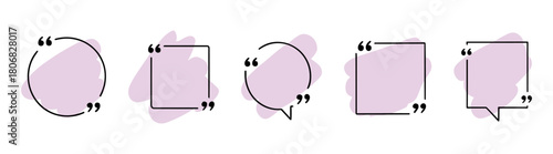 Quote speech bubble frame vector collection on transparent background