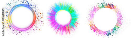 Colorful artistic frame overlay PNG abstract paint splash PNG transparent 