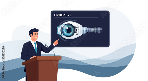 Presentation on Futuristic Cybernetic Eye Technology with Professional Speaker and Visual Aid
