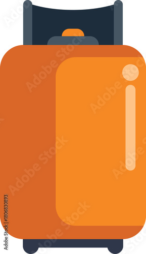 Orange gas cylinder full of liquefied petroleum gas for using at home, camping, in a caravan, for cooking, heating, and more