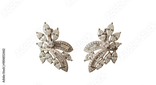 Stunning Diamond Cluster Stud Earrings for Luxury Bridal Jewelry Advertising and High-End Sales