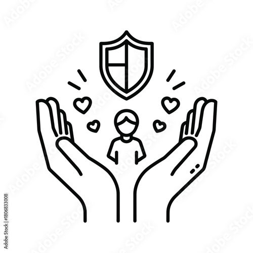 Protection of human rights and care for individual well-being concept