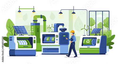 Sustainable manufacturing process with renewable energy sources for eco-friendly industrial