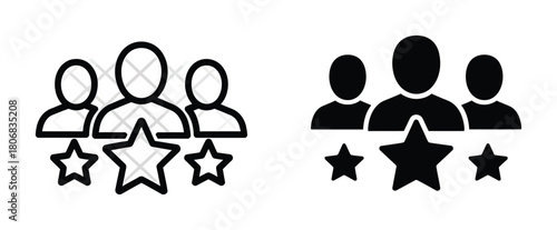 Find top talent team group best employees and stars rating icon vector eps silhouette