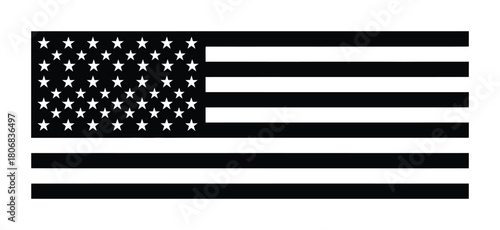 Black and white american flag vector patriotic usa symbol illustration eps silhouette