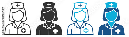 Nurse medical staff female medic portrait on transparent background