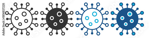 Virus germ microbe biology round symbol on transparent background