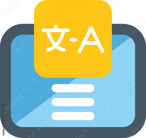 Online language translation app is translating chinese characters to english alphabet on a tablet