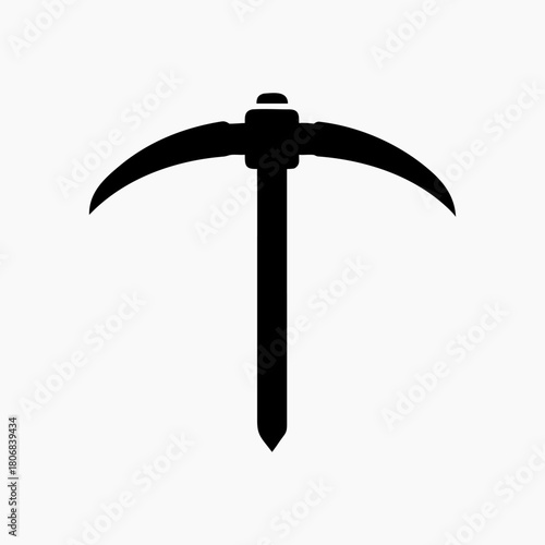 A pickaxe icon bold outline vector illustration design