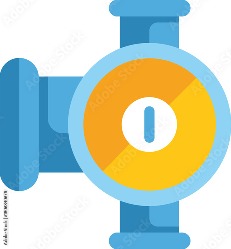 Cartoon vector icon depicting a water pump, useful for websites and mobile apps