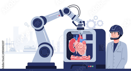 Innovative 3D bio-printing of human organs with robotic arm for medical advancements