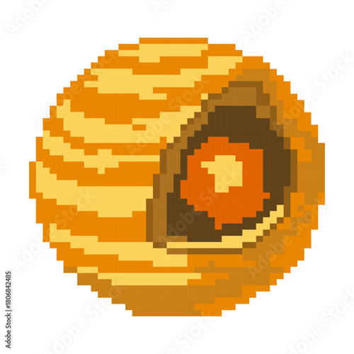 Pixel planet interior cutaway view