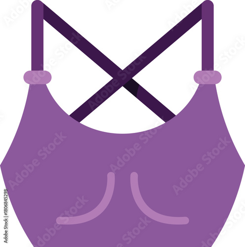 Purple sports bra with crossed straps is a stylish and supportive choice for women engaging in physical activity