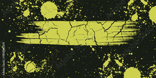 Yellow and blue background with halftone dot pattern elements. Abstract grunge brush background