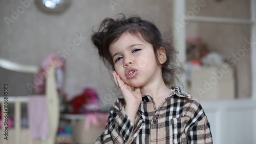 Wallpaper Mural a little girl shows different emotions in her apartment Torontodigital.ca