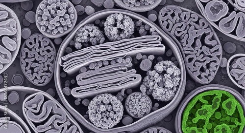 Virus replication sites near Golgi apparatus in plant cell
