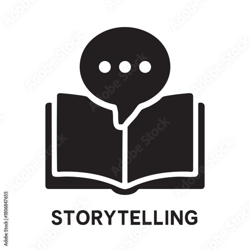an open book with a speech bubble above it symbolizing communication and storytelling concepts high quality
