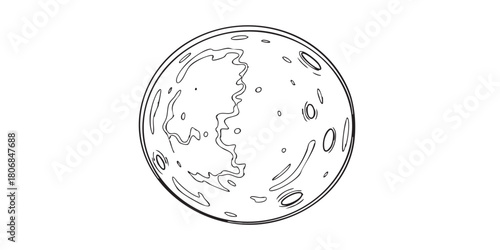 Moon outline icon vector