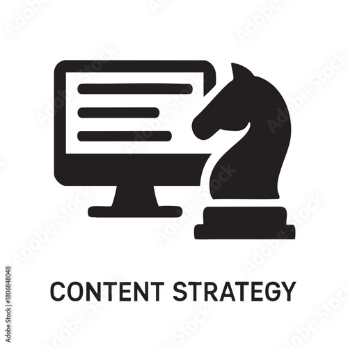 A symbolic representation showing a computer monitor alongside a chess knight indicating strategy and digital thinking